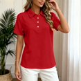 thumbnail image 7 of vigerkar Womens Polo Shirts Short Sleeve Quick Dry Collared Shirts Business Casual Work Tops Athletic Tennis Golf Shirt (Red, 3XL), 7 of 7