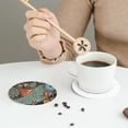 thumbnail image 6 of Kll Round Shape Drink Coasters Set Of 4,Pu Leather Absorbent Coasters Set Decorative Coffee Cup Coasters Housewarming Gift For Home Decor-Rich Fish, 6 of 9