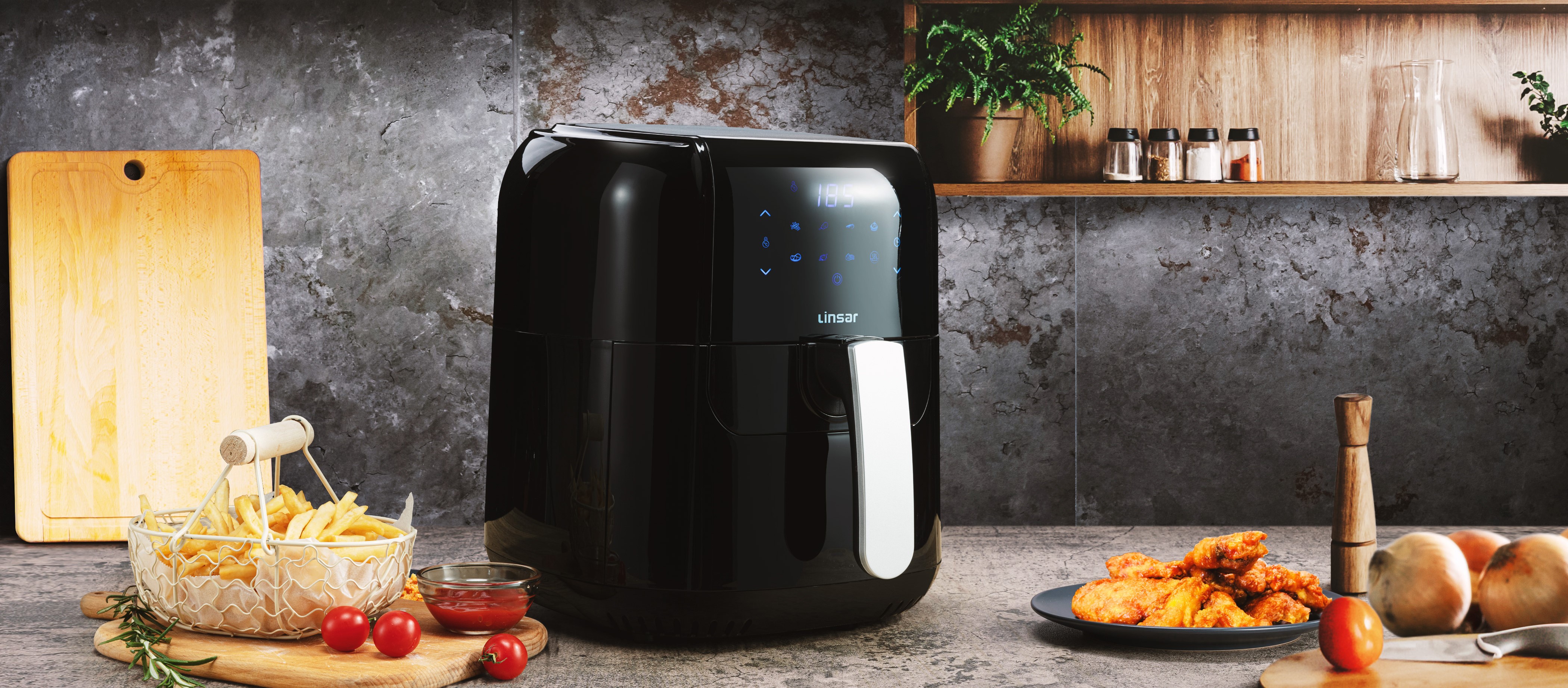 Linsar 6 Qt Digital Display Air Fryer, Black
