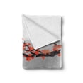 thumbnail image 2 of Japanese Soft Flannel Fleece Throw Blanket, Koi Carp Fish Couple Swimming Cherry Blossom Sakura Branch Culture Design, Cozy Plush for Indoor and Outdoor Use, 70" x 90", Orange Grey, by Ambesonne, 2 of 6