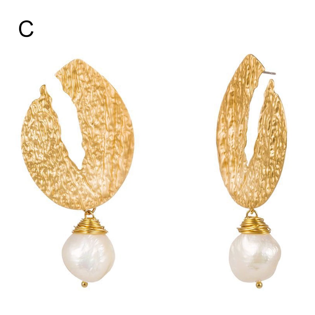 Details about   White Baroque Pearl Earring 18k Ear Stud Luxury Jewelry Flawless Irregular 