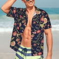 thumbnail image 7 of Sikiie Flower Print Men's Hawaiian Shirt, Summer Beach Button Pocket Short Sleeve T-Shirt,XX-Large, 7 of 7