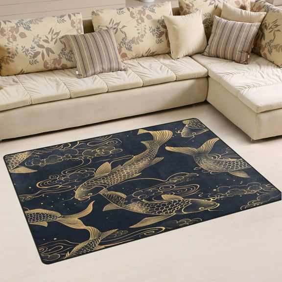 Ryvnso Artistic Fish Area Floor Mat Non-Slip Carpet Soft Rugs Doormats 31" x 20"