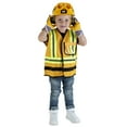 thumbnail image 6 of CAT: Construction Worker Vest - Yellow & Black - 5pc Set, Pretend Play Outfit & Toy Accessories, Helmet-Goggles-Gloves-Earmuffs, Licensed, Kids Ags 3+, 6 of 8