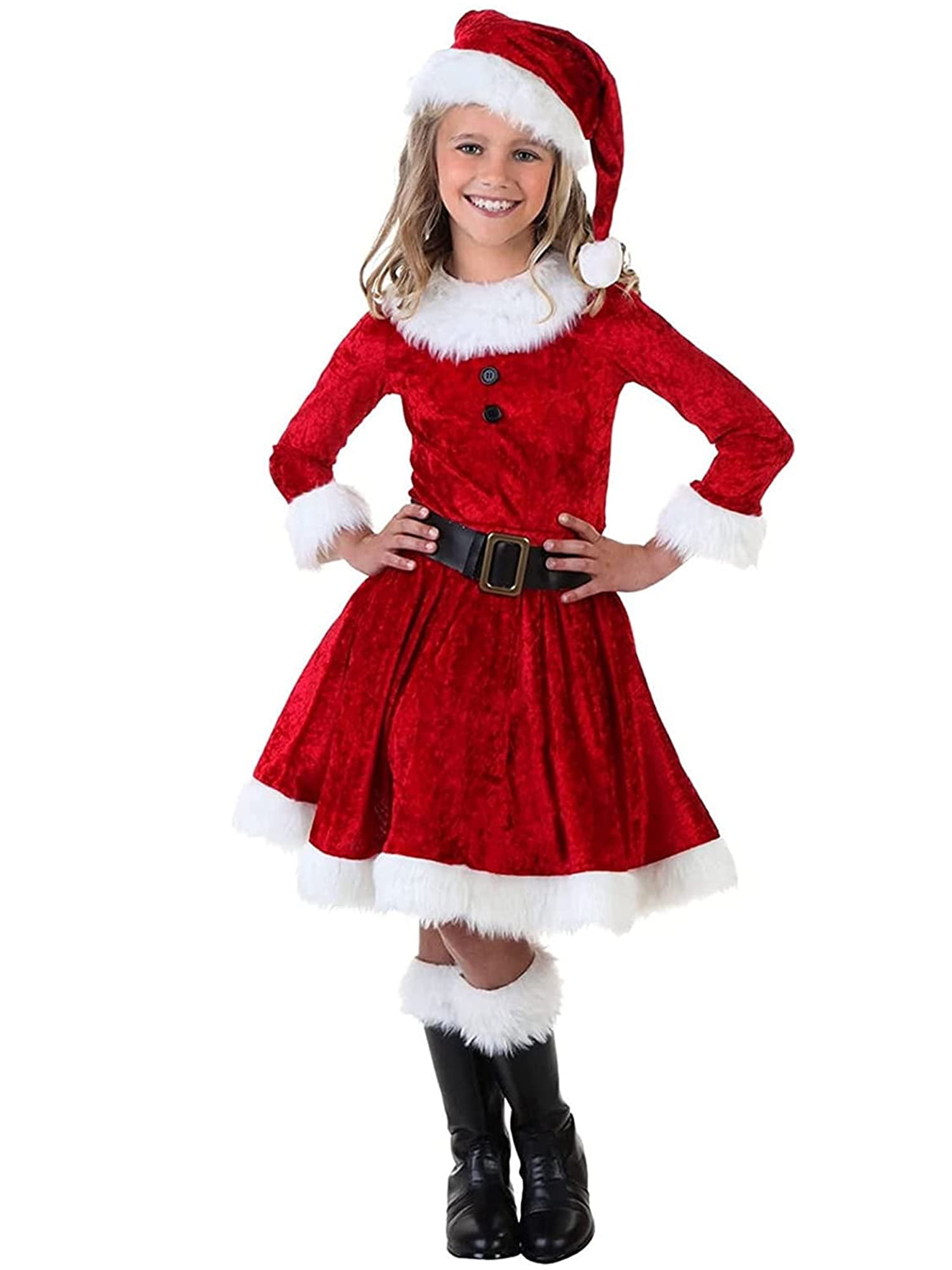 Teen Kids Girls Mom And Me Christmas Long Sleeve 3D Printed Xmas A-Line Dresses 