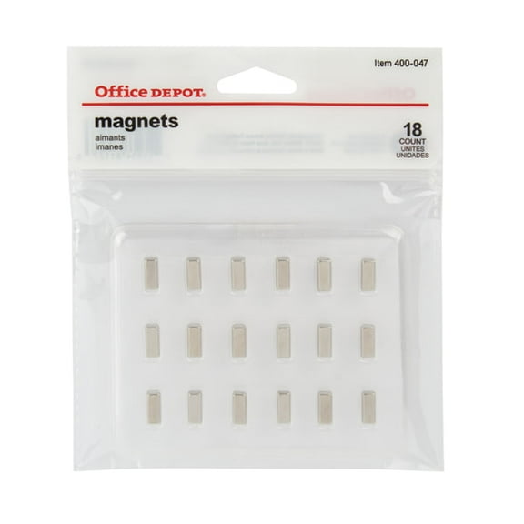 Office Depot Magnets, Silver, 1/2in., Pack Of 18, LF-28