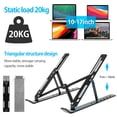 thumbnail image 4 of Laptop Stand Adjustable Laptop Holder Anti-Slip Notebook Stand Holder Metal Desktop Laptop Riser Portable Computer Mount 6 Level Height for Laptop Desktop, 4 of 10
