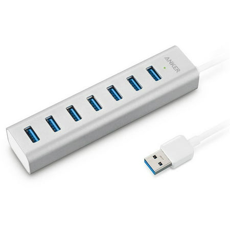 Anker 7-Port USB 3.0 Aluminum Portable Data Hub with 15W Power Adapter for Mac, PC, USB Flash Drives and Other