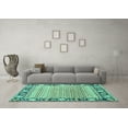 thumbnail image 3 of Ahgly Company Machine Washable Indoor Square Oriental Turquoise Blue Modern Area Rugs, 6' Square, 3 of 4