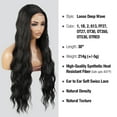 thumbnail image 2 of STUDIOCUT BY PROS Loose Deep Wave 30 Inch Soft Swiss Lace Front Wig for Black women Deep Middle Part Curly Long Wavy Wig Heat Resistant Synthetic Wigs DPL003 (30 Inch, 1B-OFFBLACK), 2 of 7