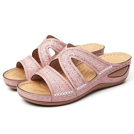 

Cuhas-Women s Casual Slope With Embroidered Slippers Orthopedic Thick Platform Sandals