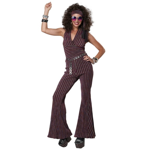 70s Groovy Disco Queen Halter Pant Set Women's Costume X-Small 4-6