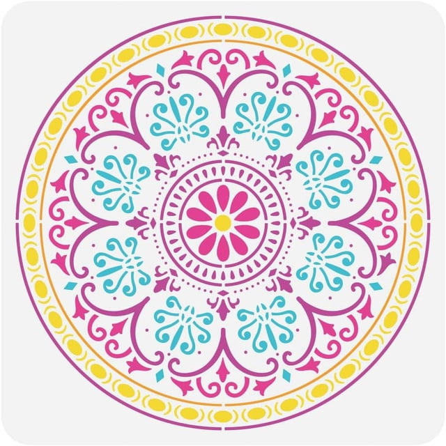 Plantilla para pintar techos estilo victoriano, 30 x 30 cm (11,8 x 11,8 pulgadas). Plantilla decorativa con diseño floral victoriano.