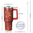 thumbnail image 2 of Red Christmas Gingerbread Man Pattern Tumbler with Handle and Lid,40oz Double Wall Vacuum Insulated Tumbler,Cups Gift for Women and Men, 2 of 7