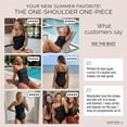 thumbnail image 3 of SOMER One Shoulder One Piece Swimsuit for Women Tummy Control Bathing Suits Modest Full Coverage Keyhole Swimwear, Black, 3 of 9