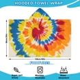 thumbnail image 2 of Vibrant Tie Dye Spiral Hooded Bath Towel，60"x35" for Ages 3 To 12 Kids, Quick Dry Lightweight Soft Microfiber Hood Beach Towel Cover Up for Kids, 2 of 7