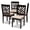 Mahogany, variant on Baxton Studio Caron Fabric and Wood Dining Chairs in Sand and Brown Set of 4