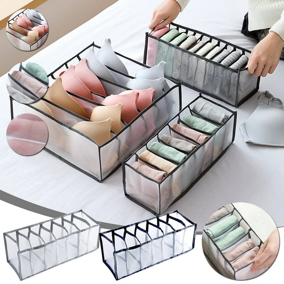 Vaidha Boîte de Rangement en Maille pour sous-Vêtements, Séparateurs Pliables pour Vêtements de Garde-Robe, Compartiments de Commode en Nylon, Organisateurs, Boîtes de Rangement pour sous-Vêtements