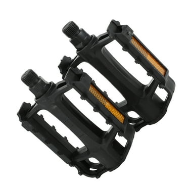 Unique Bargains Cycling Bike Pedal, 9/16" Spindle Plastic Bike Flat Pedals Black for Road Mountain BMX MTB Bike