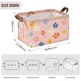 thumbnail image 5 of Rectangle Storage Basket with Handles Flowers Pink Background Collapsible Storage Bin Large Storage Bins Decorative for Clothes Toys Bedroom, 5 of 8
