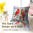 thumbnail image 5 of Winter Red Bird Throw Pillow Cover Set of 2 20x20 Inch Winter Christmas Pillowcase Nature Birds Scene Cushion Covers Farmhouse Pillow Protector for Home Bedroom Sofa, 5 of 6