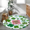 thumbnail image 3 of Round Rug 3.3Ft Washable Non-Slip, Pink St. Patrick's Day Circle Area Rugs for Living Room Bedroom, Green Shamrock Leaves Blue Cloud Indoor Floor Mats Carpet Runner for Home Decor Aesthetic, 3 of 8