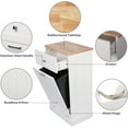 thumbnail image 4 of TOLEAD Tilt Out Trash Cabinet,Antique-Style Beadboard Kitchen Island with Solid Wood Tabletop & Drawer,  Proof Trash Can, Wood Laundry Cabinet (White, Single Dooor), 4 of 14
