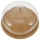thumbnail image 1 of 1 Juego de cubierta transparente para alimentos, bandeja de bambú, cubierta de vidrio, juego de bandejas para comida y pasteles, 1 of 6