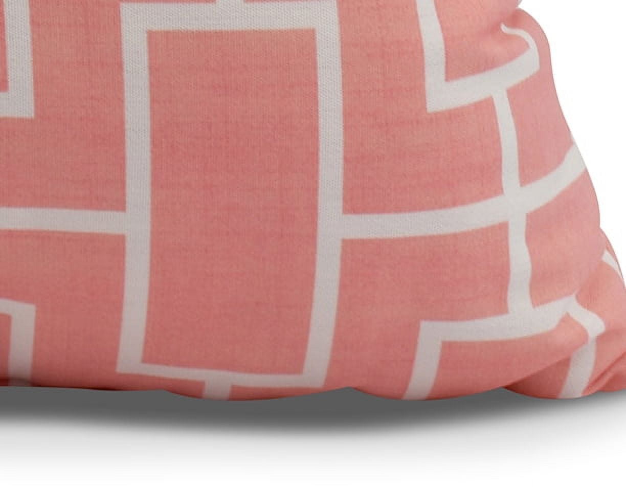 Simply Daisy, 16" x 16" Screen Lattice , Geometric Print Outdoor Pillow, Coral