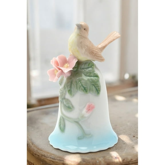 Ceramic Robin Bird Mini Bell 2.25"x4.25" Home Decor Gift for Birdwatcher Mom