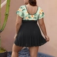 thumbnail image 2 of qucoqpe Plus Size Tankini Swimsuits for Women Floral Print Lace Tummy Control Modest 2 Piece Bathing Suit Summer Beach Swimdress with Shorts, 2 of 8