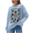 thumbnail image 2 of Karight Ugly Christmas Sweaters for Women Ball Print Knitted Long Sleeve Tops Crew Neck Holiday Cute Funny Pullovers, 2 of 9