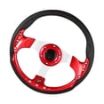 thumbnail image 3 of Volante deportivo de carreras para coche, derrape, aluminio PU, 320 mm, volante de carreras, coche rojo, 3 of 9