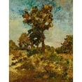 thumbnail image 2 of Adolphe Monticelli 12x14 Black Ornate Wood Framed Double Matted Museum Art Print Titled: Trees, 2 of 5