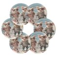thumbnail image 2 of Cute Pigs Skiing Drinking Coasters Cup Mat with Holder for Kitchen Cafe Bar 6 Packs, 2 of 7