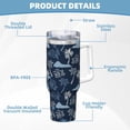 thumbnail image 5 of Sikiie Hawaii Palms Insulated Stainless Water Bottle Lid Travel Mug Cup Insulated Tumblers Cup 40oz Ice Bully With Handle, 5 of 8