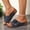 Navy, variant on Afuyipoi Women's Floral Wedge Sandals Open Toe Buckle Summer Beach Party Casual Everyday Comfort Navy Size 6