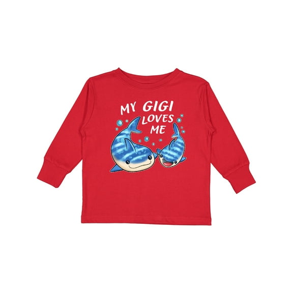 Inktastic My Gigi Loves Me Whale Shark Boys or Girls Long Sleeve Toddler T-Shirt