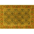 thumbnail image 1 of Ahgly Company Machine Washable Indoor Rectangle Persian Yellow Traditional Area Rugs, 5' x 8', 1 of 4