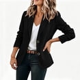 thumbnail image 2 of SuTry Women's Blazer Jacket Notched Lapel Double Ring Button Long Sleeve Side Pockets Relaxed Fit Office Workwear Casual Daily Outerwear, 2 of 6