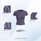 thumbnail image 5 of Top de yoga con forma de melocotón para mujer, ropa deportiva para correr de secado rápido y adelgazante con cuello redondo, camisa deportiva ajustada de manga corta, 5 of 5