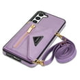 thumbnail image 2 of ELEHOLD Crossbody Leather Wallet Case for Samsung Galaxy S23 FE Credit Card Slots Zipper Pocket Kickstand Function Shockproof Purse Case with Adjustable Shoulder Strap for Samsung S23 FE,Purple, 2 of 9