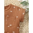 thumbnail image 5 of Liacowi 2 Pcs Baby Boy Girl Summer Outfit Sets Cotton Linen Sun Pattern Short Sleeve Tops Drawstring Waist Shorts, 5 of 8
