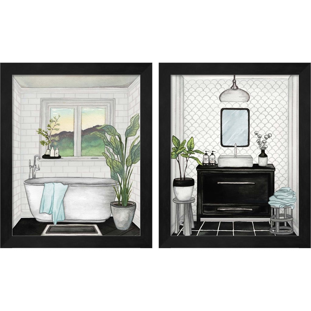 Modern Black and White Architecture Framed Print Set
