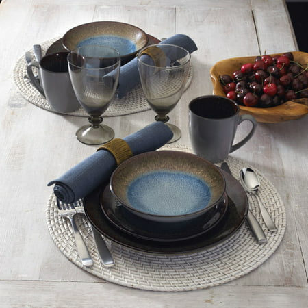 Pfaltzgraff Monroe Blue Stoneware 16-piece Dinnerware Set - Walmart.com ...