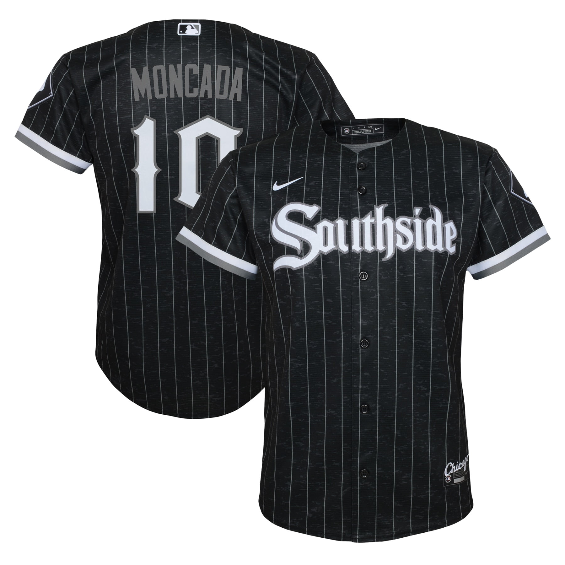 Youth Nike Yoan Moncada Black Chicago White Sox City Connect Replica