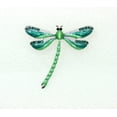 thumbnail image 3 of Faship Gorgeous Green Rhinestone Crystal Big Dragonfly Pin Brooch, 3 of 5