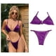 thumbnail image 5 of Mujeres traje de baño Set verano playa traje de baño 2 piezas Morado L Hugo Traje de bikini de mujer, 5 of 9