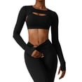 thumbnail image 1 of Chemises de YOGA à Manches Longues pour Femmes Col Rond Doux Automne Basique Ajusté Décontracté Sortie Tee-Shirt, 1 of 5