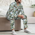 thumbnail image 7 of Lsque Mallard Ducks And Roses Pattern Long Sleeve Pajama Set for Men - Soft 2-Piece Sleepwear and Loungewear Set with Pockets, Comfy Nightwear-XX-Large, 7 of 7